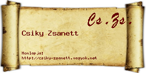 Csiky Zsanett névjegykártya